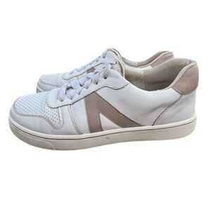 MIA Krew Women's 8M Casual White and Tan Faux Leather Low Top Sneaker Lace Up